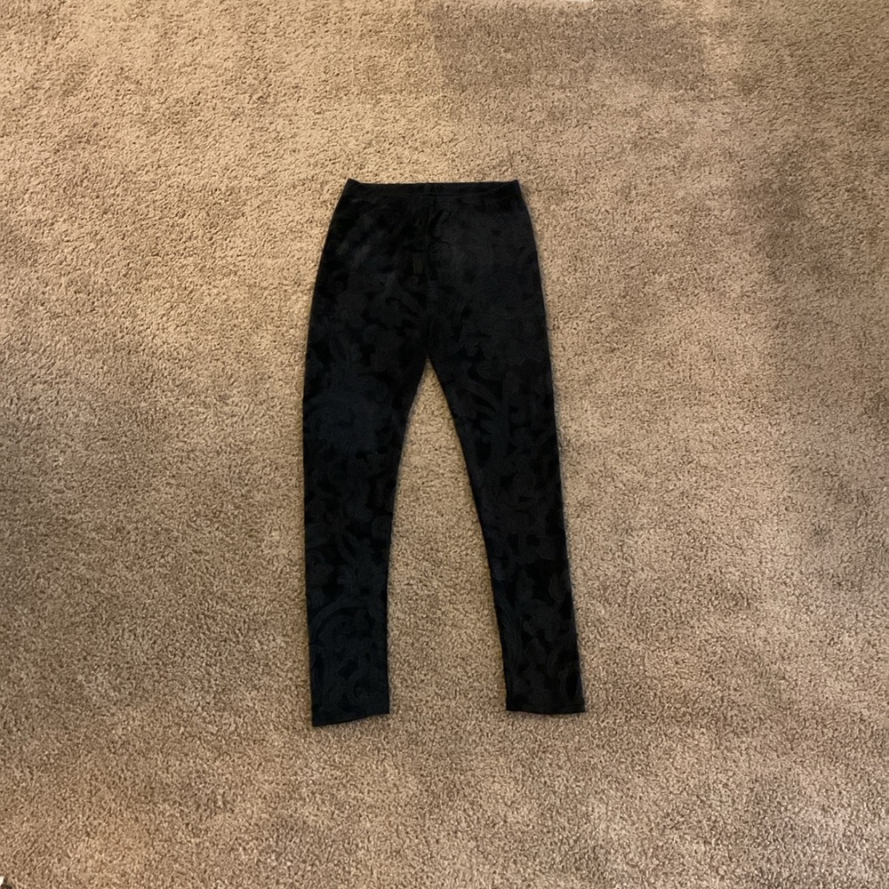 Black Textured High-Rise Leggings